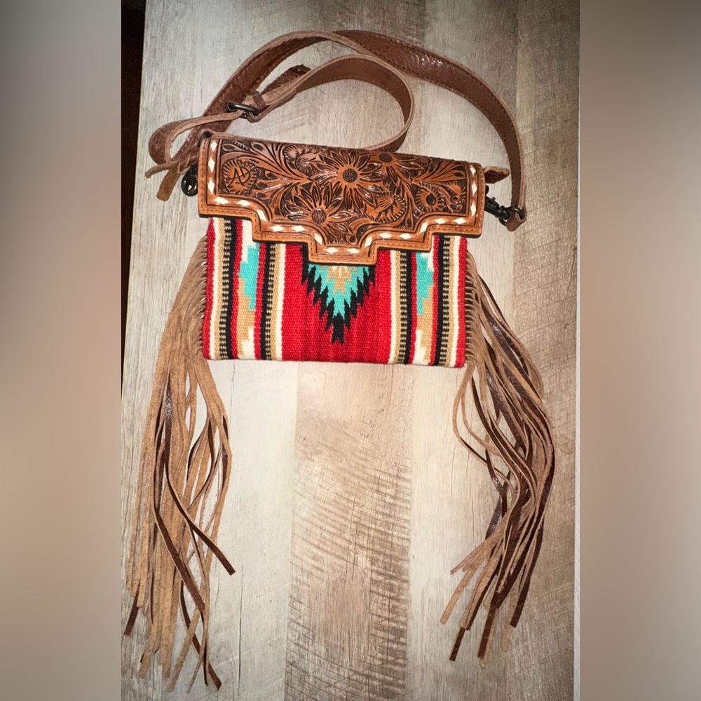 American Darling Multicolor Crossbody Bag with Fringe
